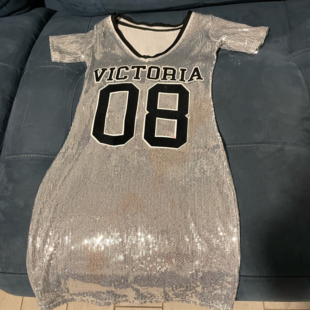 Custom dress! Silver sequence dress